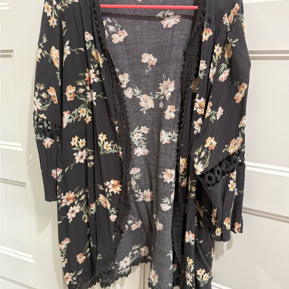 Floral Open-Front Women's Kimono